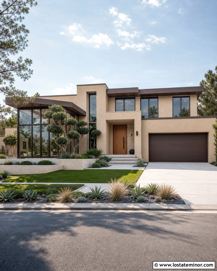 Sand Stucco House With Glass Sunroom - 30 Sand House Design With Sunroom Ideas