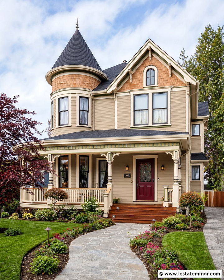 Sand Victorian House With Cedar Shake Turret - 30 Sand House Design With Cedar Shake Ideas
