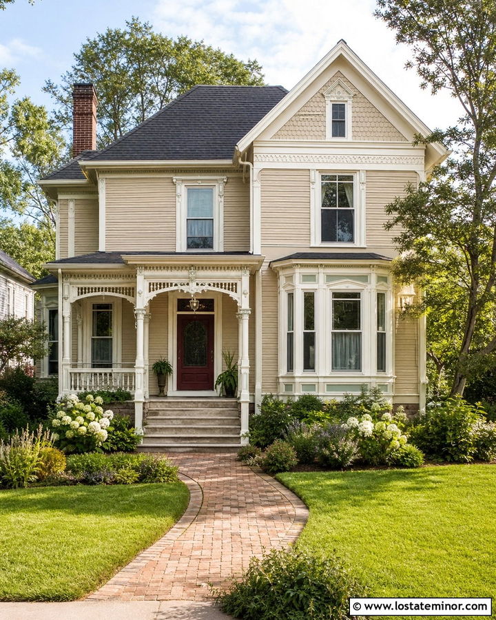Sand Victorian House With Decorative Portico - 30 Sand House Design With Portico Ideas