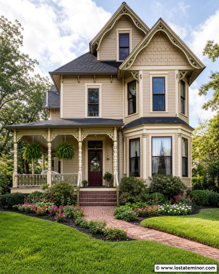 Sand Victorian House With Turned Porch Columns - 30 Sand House Design With Porch Columns Ideas