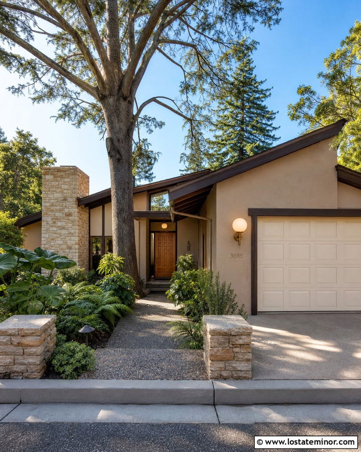 Sculptor Clay House With Brass Globe Lights - 30 Greige House Design With Light Fixtures Ideas