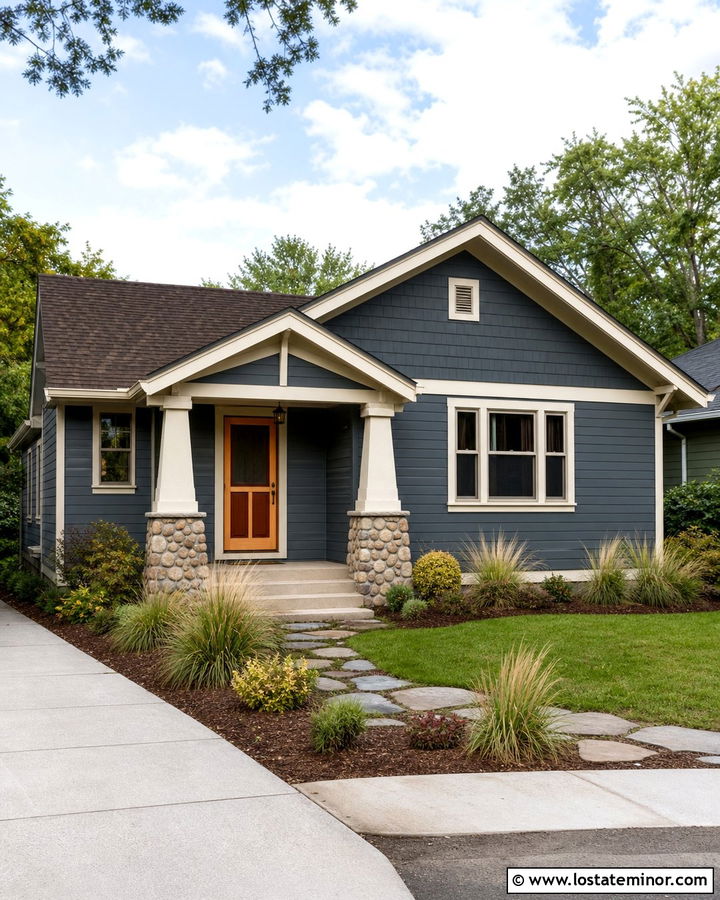 Slate Blue Bungalow With Screen Door - 30 Slate Blue House Design With Screen Door Ideas