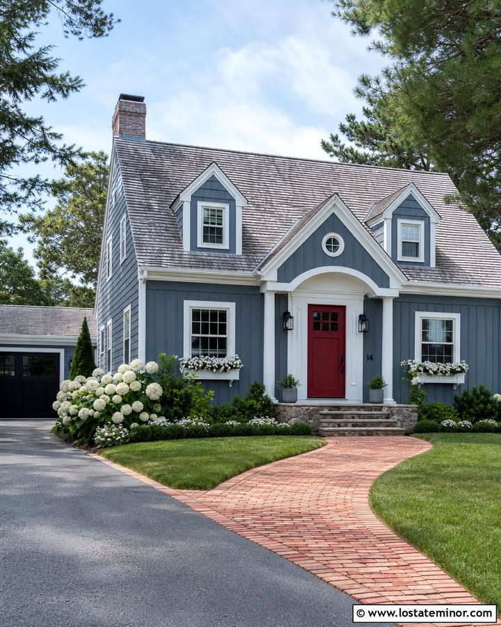 Slate Blue Cape Cod Board And Batten - 30 Slate Blue House Design With Board and Batten Ideas