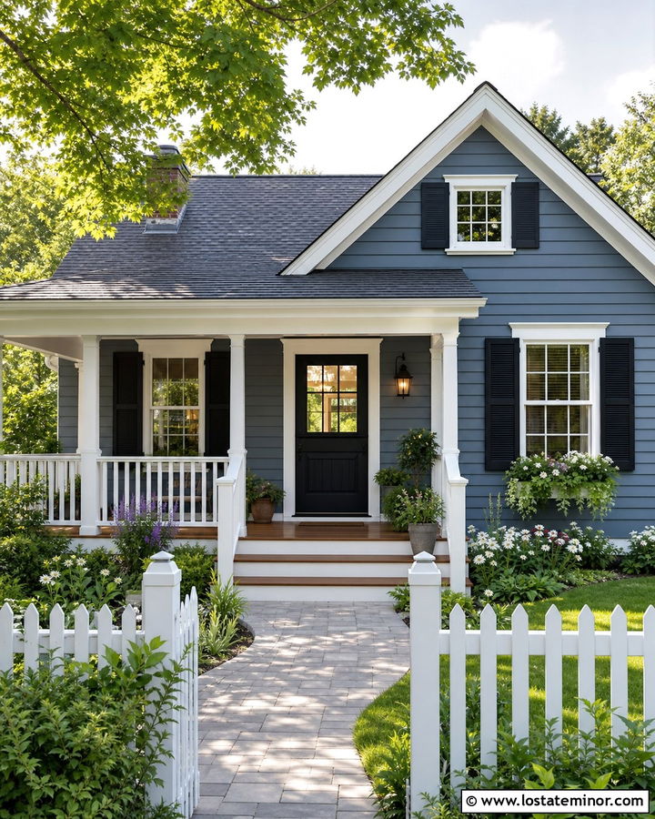 Slate Blue House With Black Dutch Door - 30 Slate Blue House Design With Front Door Ideas