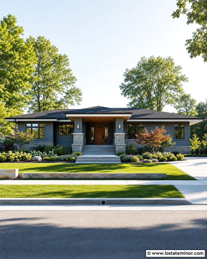 Slate Blue House With Black Hip Roof - 30 Slate Blue House Design With Roof Ideas
