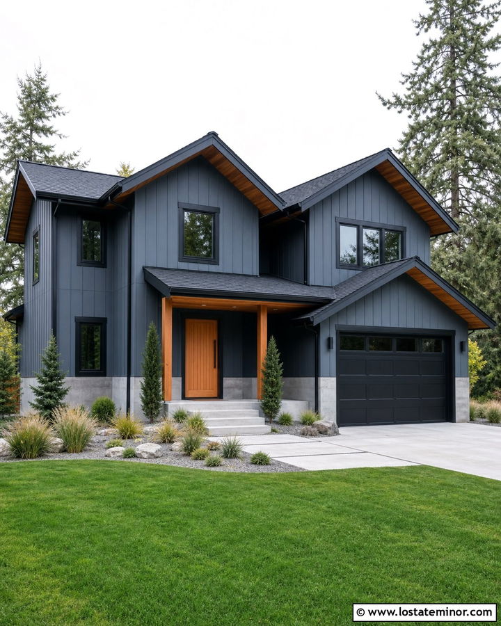 Slate Blue House With Black Trim - 30 Slate Blue House Design With Trim Ideas