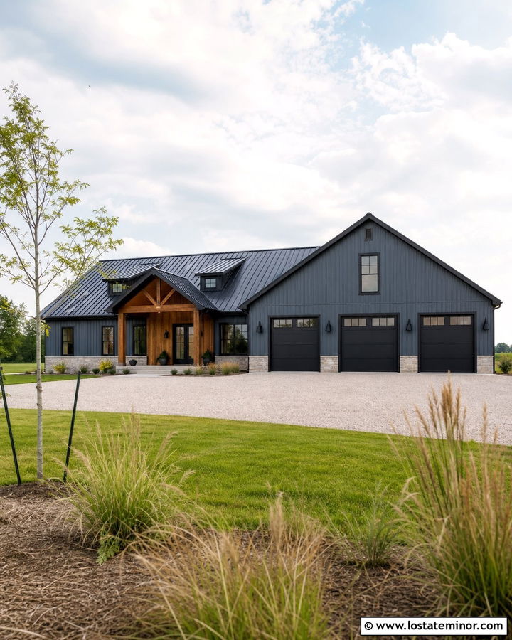 Slate Blue House With Black Trim And Metal Roof - 30 Slate Blue House Design With Trim Ideas