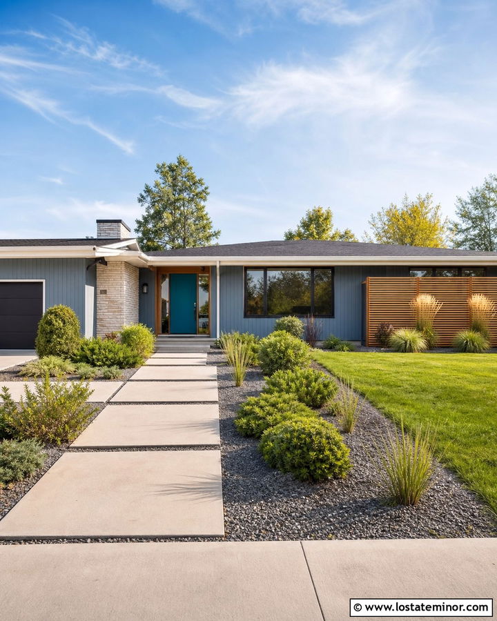 Slate Blue House With Blue Green Front Door - 30 Slate Blue House Design With Front Door Ideas