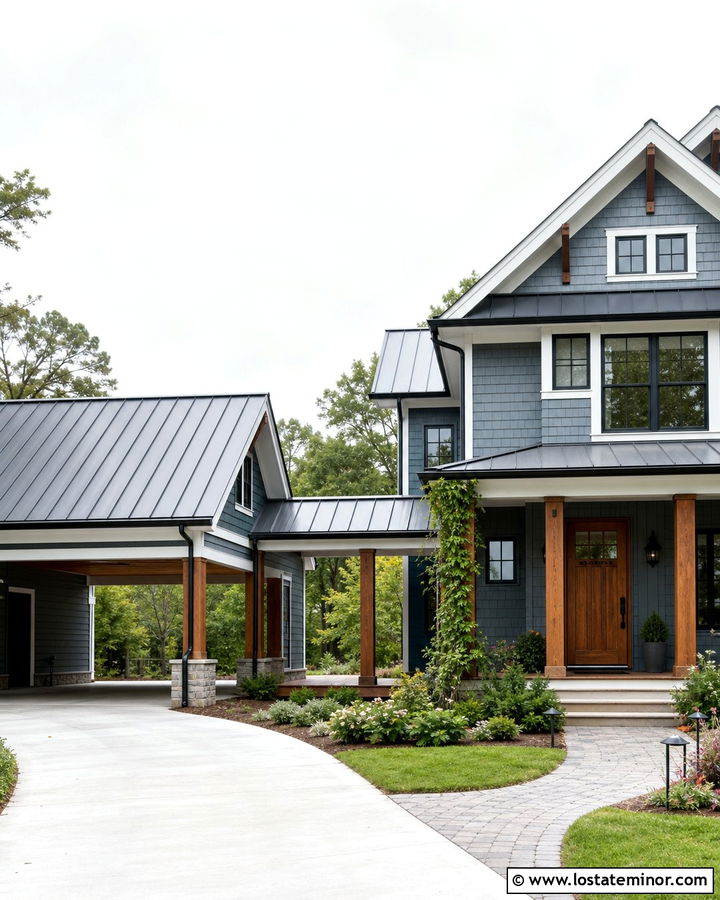 Slate Blue House With Carport Breezeway - 30 Slate Blue House Design With Carport Ideas