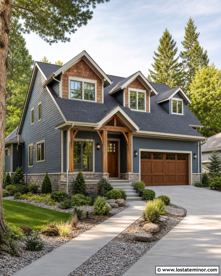 Slate Blue House With Cedar Dormers - 30 Slate Blue House Design With Dormers Ideas