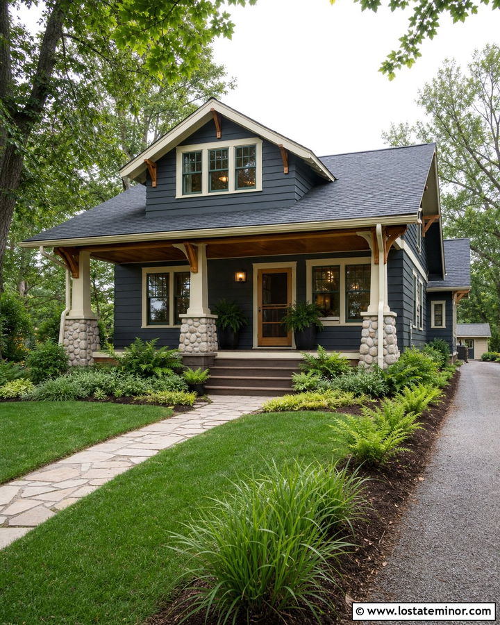 Slate Blue House With Cedar Screen Door - 30 Slate Blue House Design With Screen Door Ideas