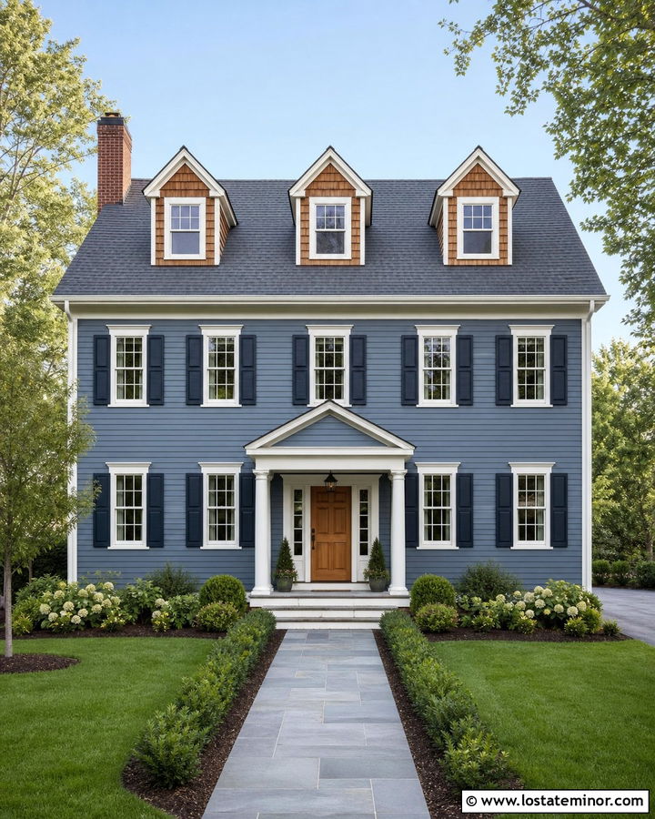 Slate Blue House With Cedar Shake Dormers - 30 Slate Blue House Design With Cedar Shake Ideas