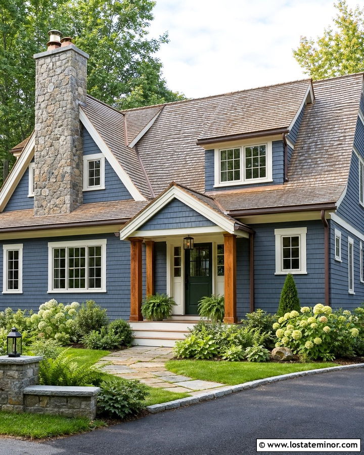 Slate Blue House With Cedar Shake Roof - 30 Slate Blue House Design With Roof Ideas