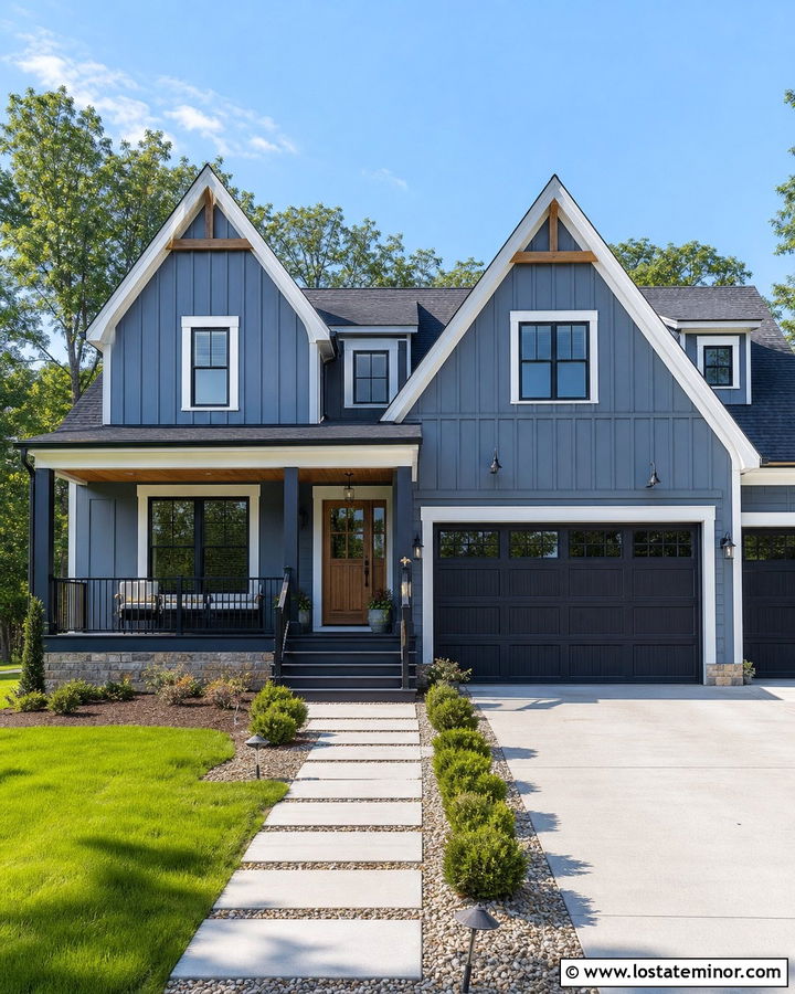 Slate Blue House With Charcoal Deck - 30 Slate Blue House Design With Deck Ideas