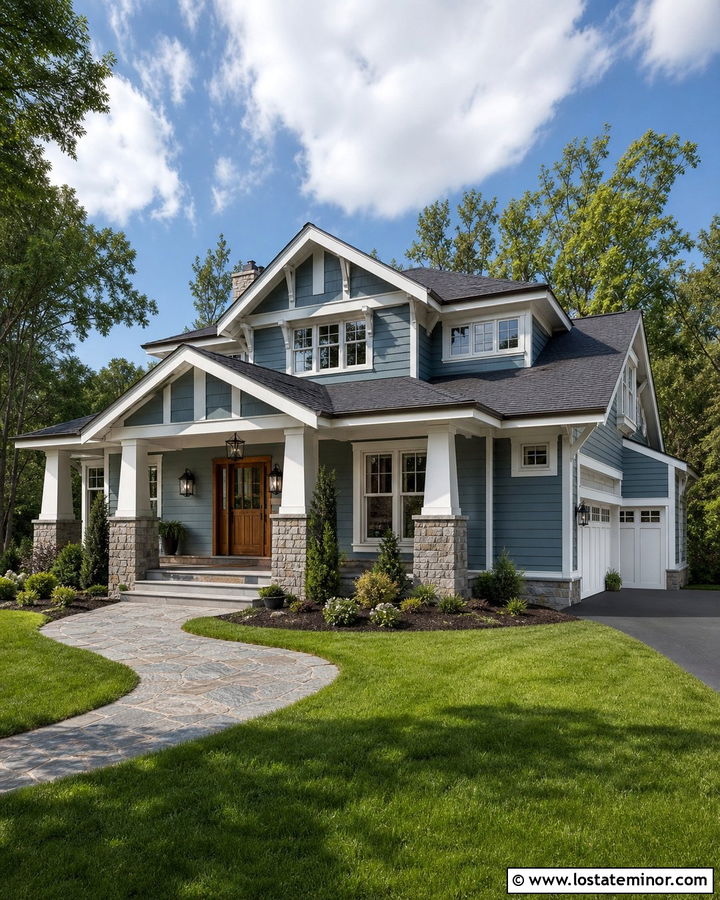 Slate Blue House With Charcoal Roof - 30 Slate Blue House Design With Roof Ideas