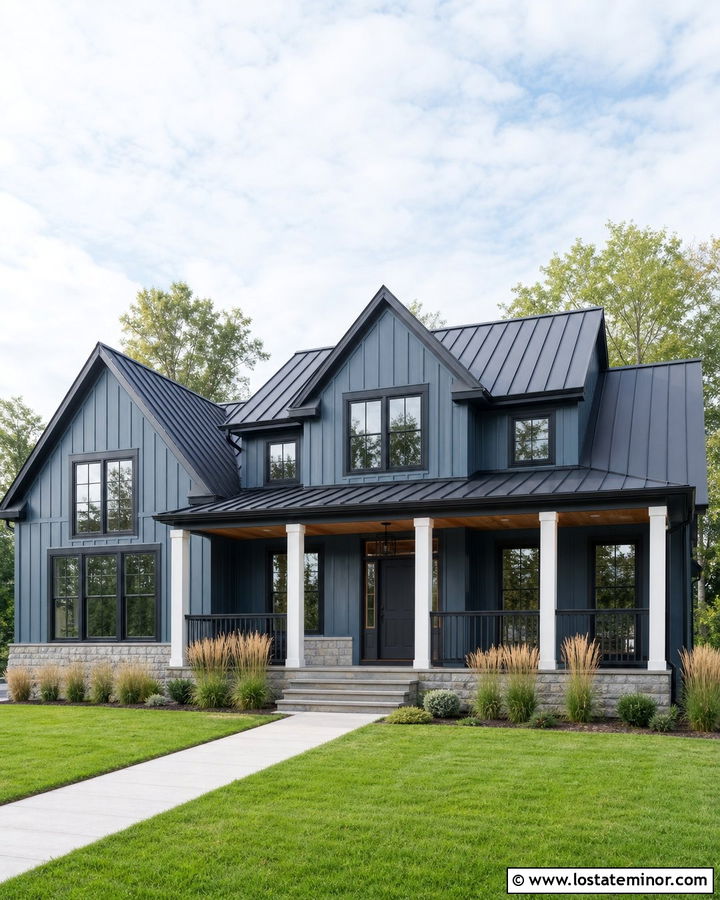 Slate Blue House With Charcoal Trim - 30 Slate Blue House Design With Trim Ideas