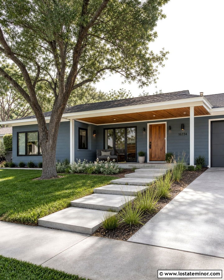 Slate Blue House With Clear Finished Beadboard Ceiling - 30 Slate Blue House Design With Porch Ceiling Ideas