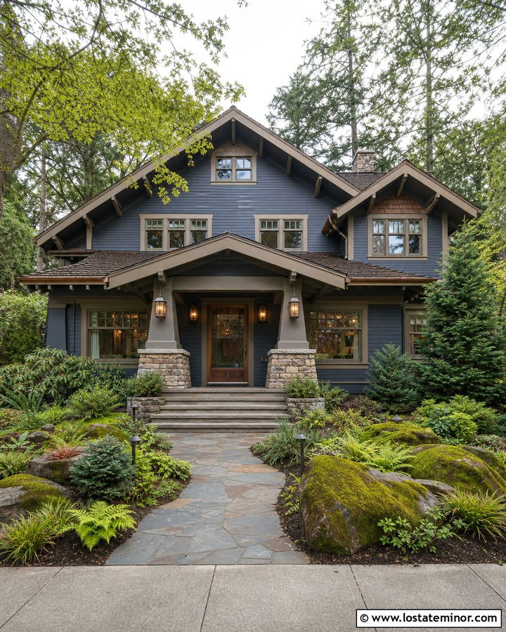 Slate Blue House With Copper Screen Door - 30 Slate Blue House Design With Screen Door Ideas