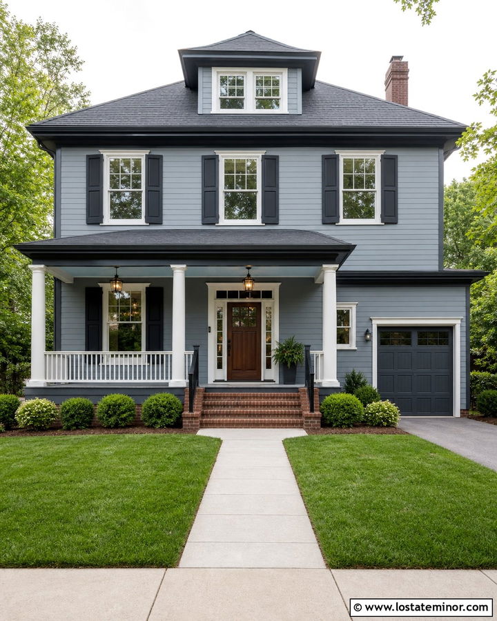 Slate Blue House With Dark Blue Trim - 30 Slate Blue House Design With Trim Ideas