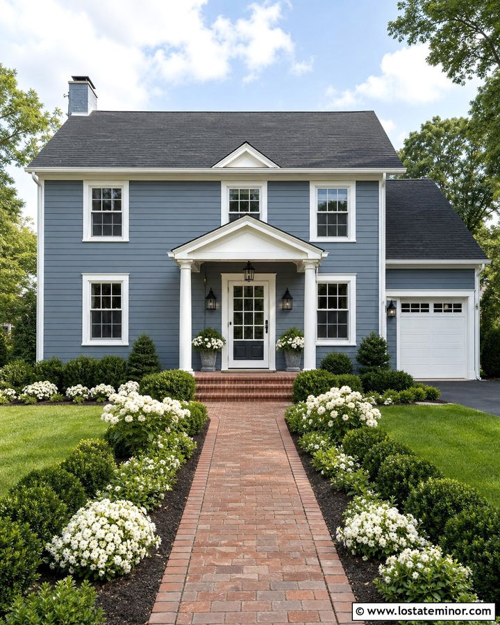 Slate Blue House With Divided Light Storm Door - 30 Slate Blue House Design With Storm Door Ideas