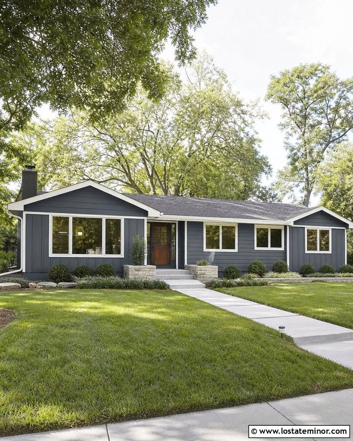 Slate Blue House With Full View Screen Door - 30 Slate Blue House Design With Screen Door Ideas