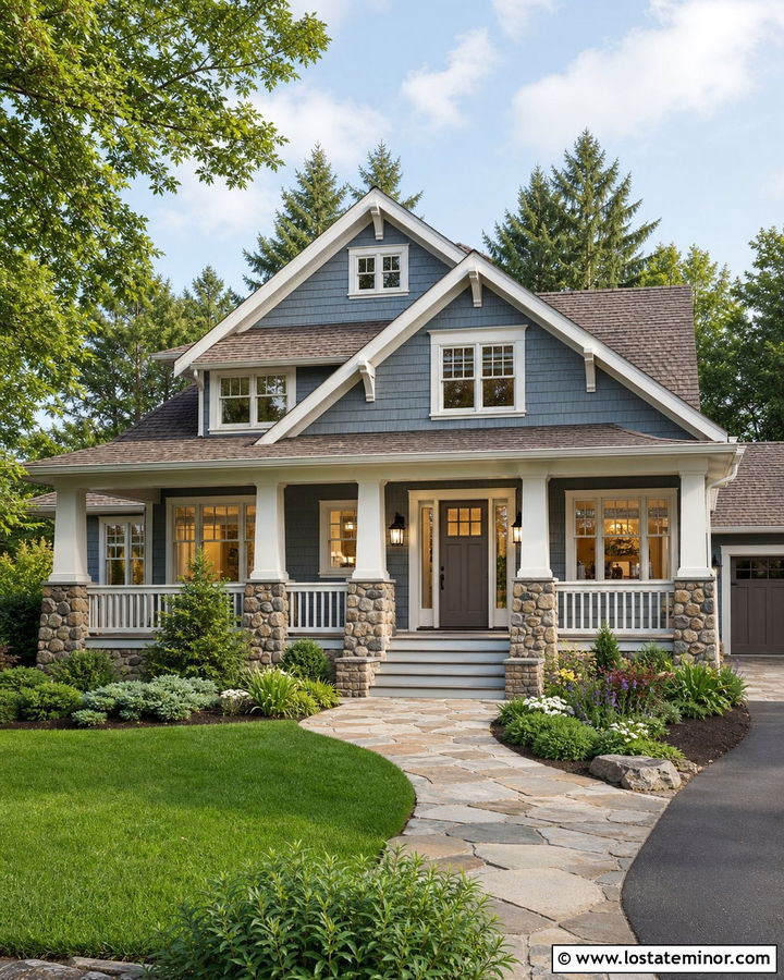 Slate Blue House With Gray Front Door - 30 Slate Blue House Design With Front Door Ideas