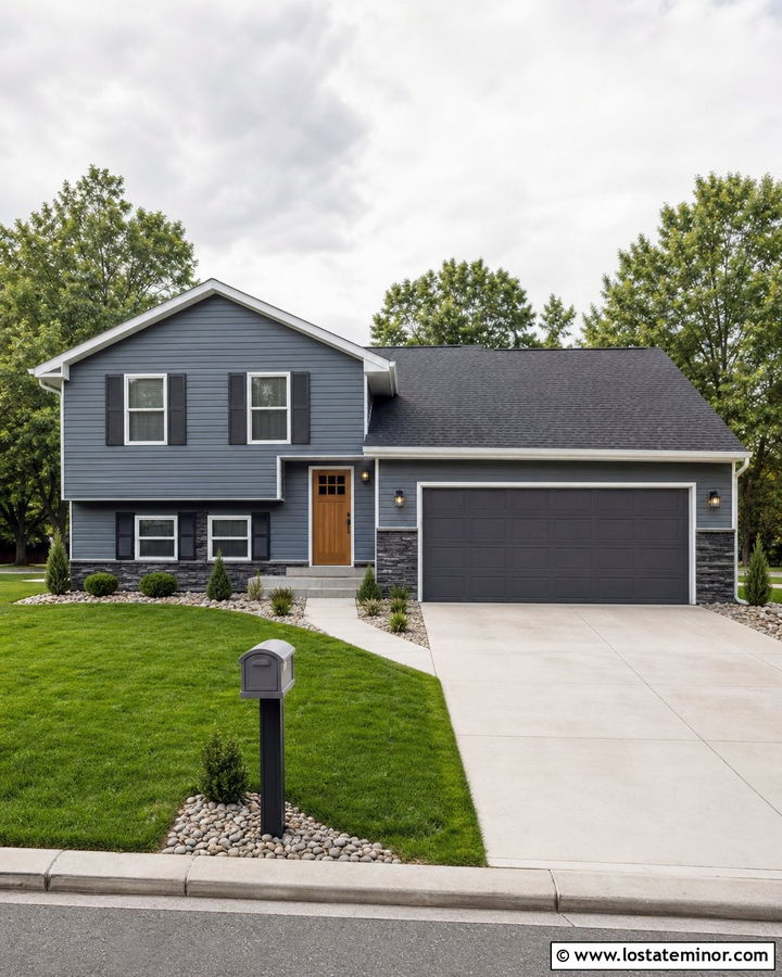 Slate Blue House With Gray Mailbox - 30 Slate Blue House Design With Mailbox Ideas