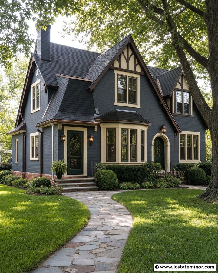 Slate Blue House With Green Screen Door - 30 Slate Blue House Design With Screen Door Ideas
