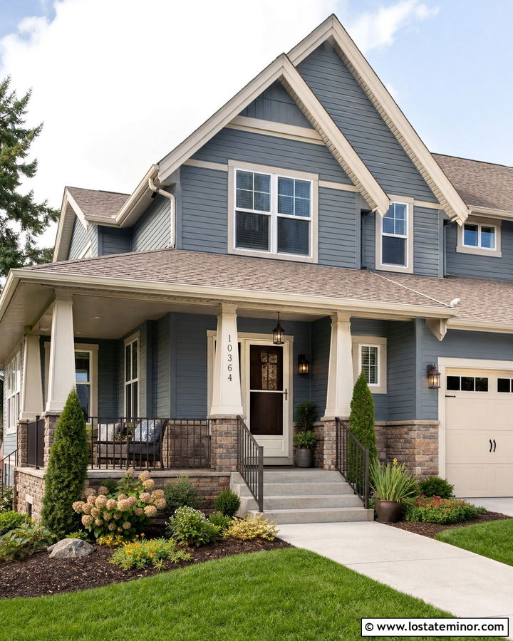 Slate Blue House With Half Glass Storm Door - 30 Slate Blue House Design With Storm Door Ideas