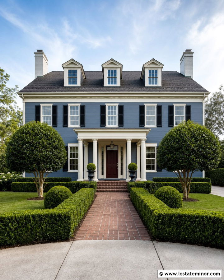 Slate Blue House With Hip Roof Dormers - 30 Slate Blue House Design With Dormers Ideas