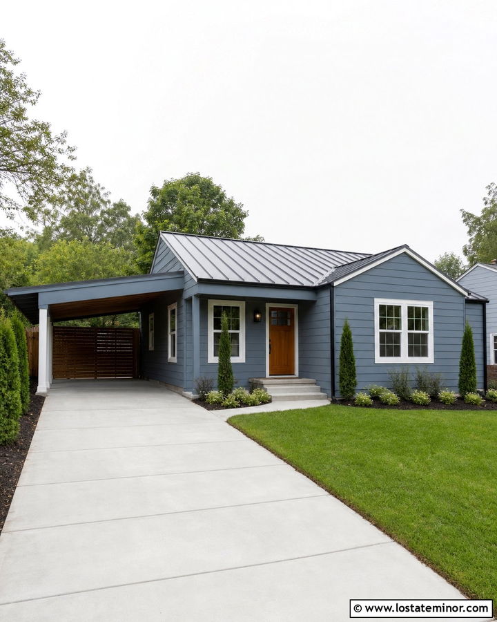 Slate Blue House With Lean To Carport - 30 Slate Blue House Design With Carport Ideas