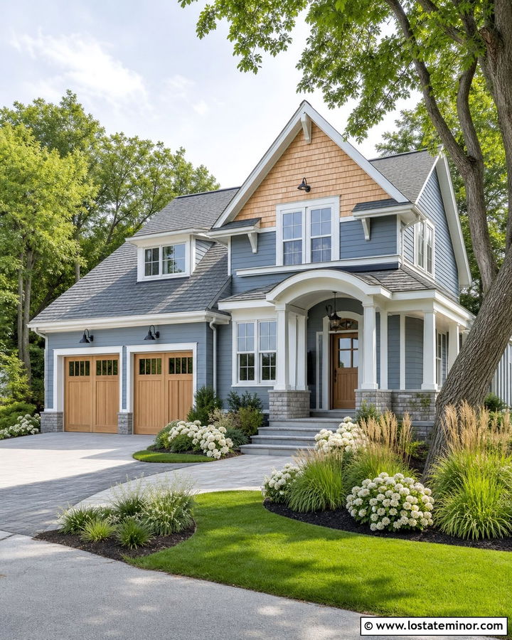 Slate Blue House With Light Cedar Shake - 30 Slate Blue House Design With Cedar Shake Ideas