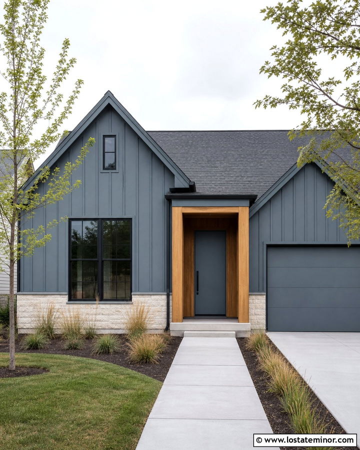 Slate Blue House With Matching Front Door - 30 Slate Blue House Design With Front Door Ideas
