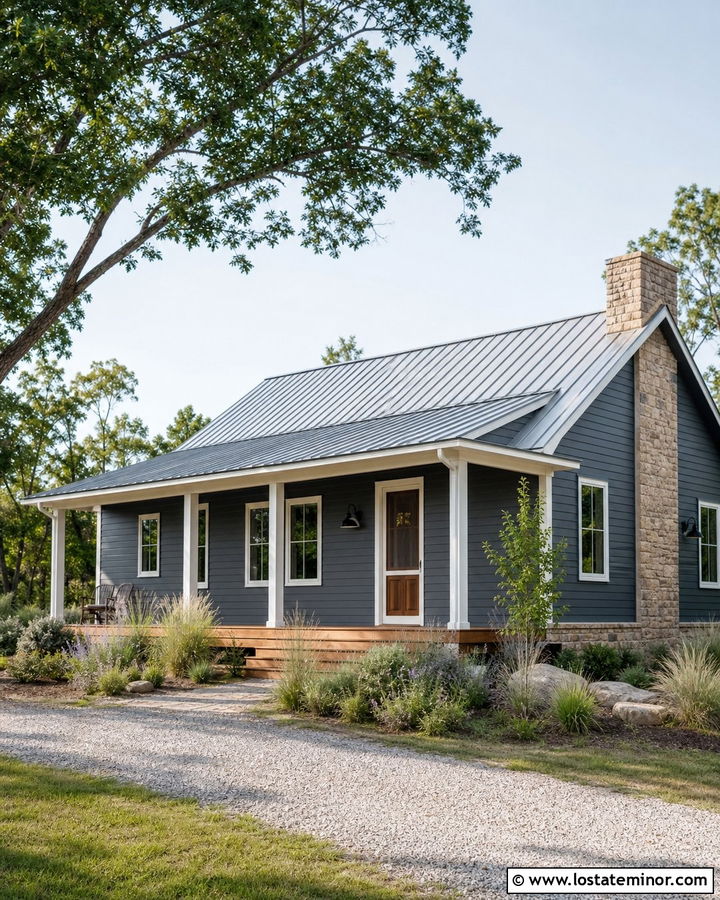 Slate Blue House With Metal Roof And Screen Door - 30 Slate Blue House Design With Screen Door Ideas
