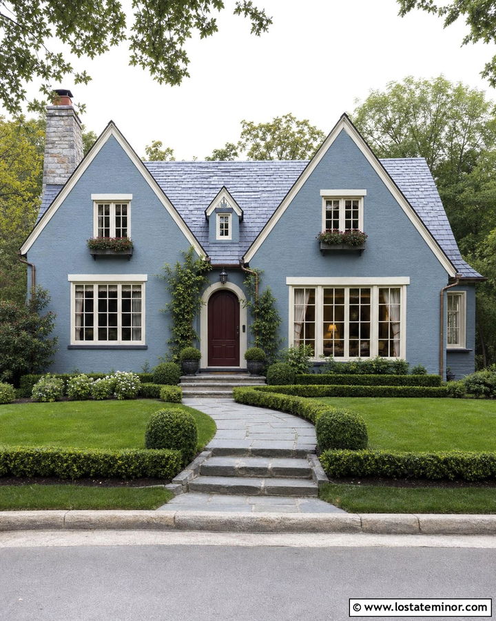 Slate Blue House With Natural Slate Roof - 30 Slate Blue House Design With Roof Ideas