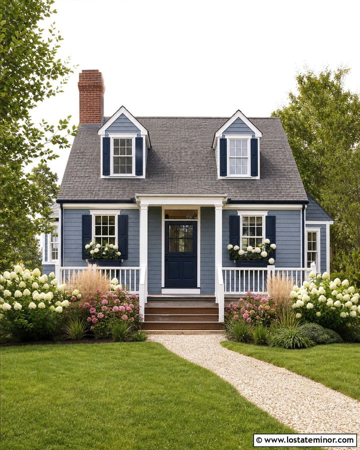 Slate Blue House With Navy Trim - 30 Slate Blue House Design With Trim Ideas