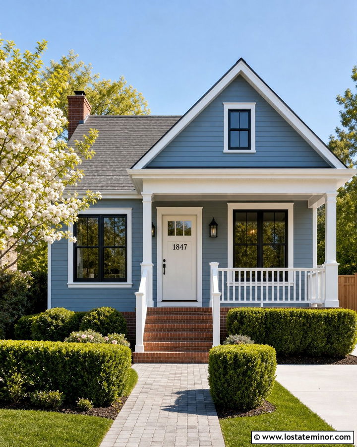 Slate Blue House With Numbers On The Front Door - 30 Slate Blue House Design With House Numbers Ideas