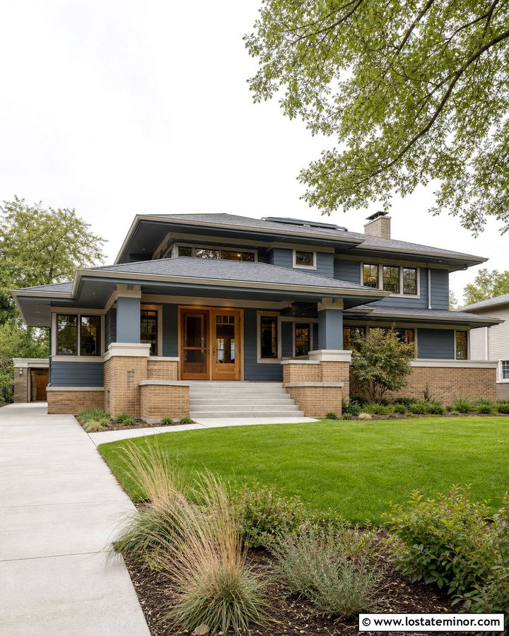 Slate Blue House With Oak Screen Door - 30 Slate Blue House Design With Screen Door Ideas