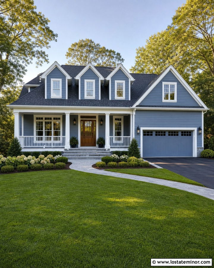 Slate Blue House With Recessed Dormers - 30 Slate Blue House Design With Dormers Ideas