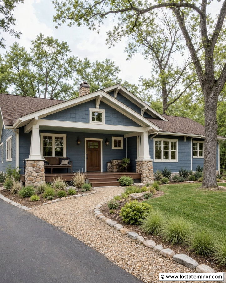 Slate Blue House With Sage Green Porch Ceiling - 30 Slate Blue House Design With Porch Ceiling Ideas