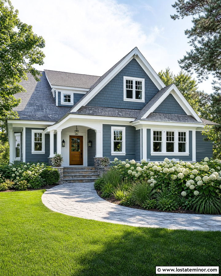 Slate Blue House With Shake Siding - 30 Slate Blue House Design With Siding Ideas