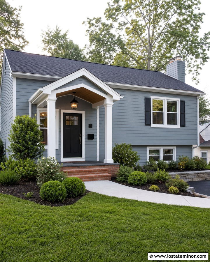 Slate Blue House With Small Front Porch - 30 Slate Blue House Design With Front Porch Ideas