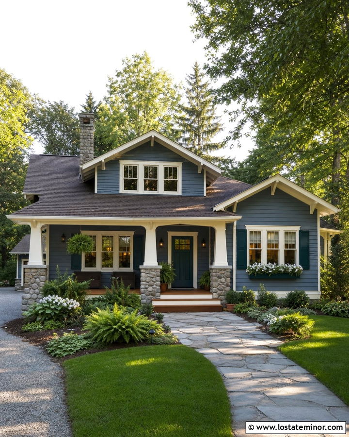 Slate Blue House With Teal Shutters - 30 Slate Blue House Design With Shutters Ideas