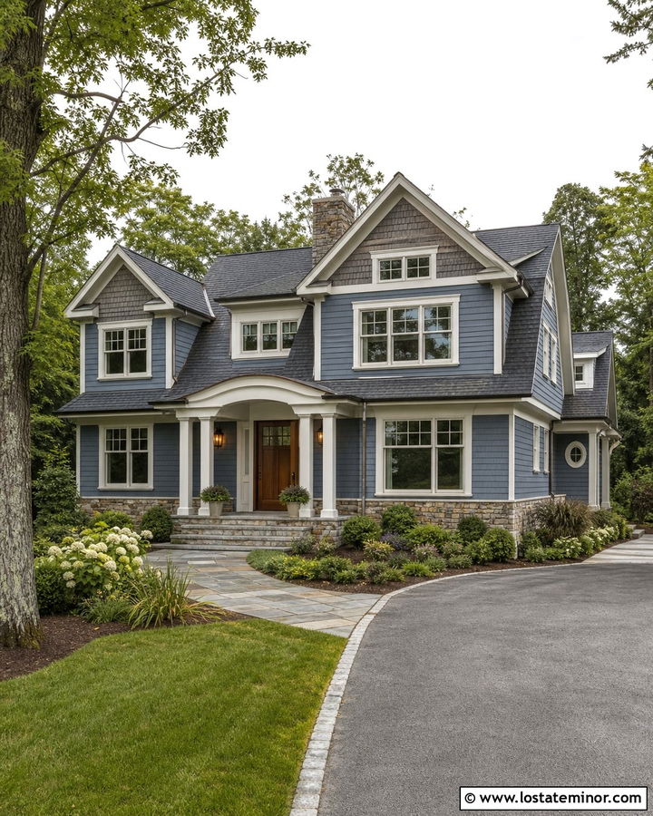Slate Blue House With Weathered Cedar Shake - 30 Slate Blue House Design With Cedar Shake Ideas
