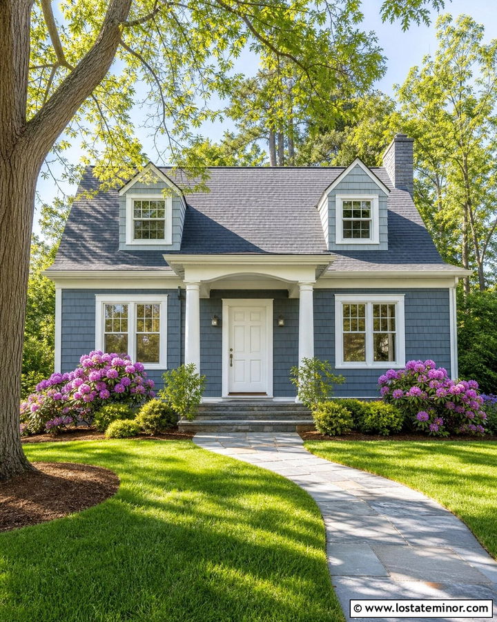 Slate Blue House With White Front Door - 30 Slate Blue House Design With Entry Door Ideas