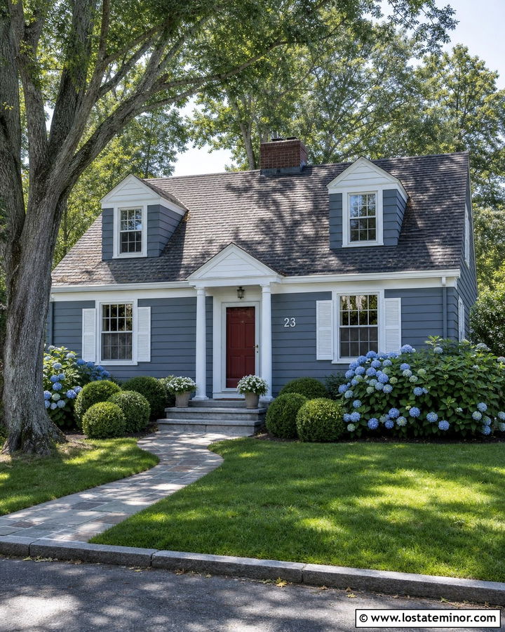 Slate Blue House With White House Numbers - 30 Slate Blue House Design With House Numbers Ideas