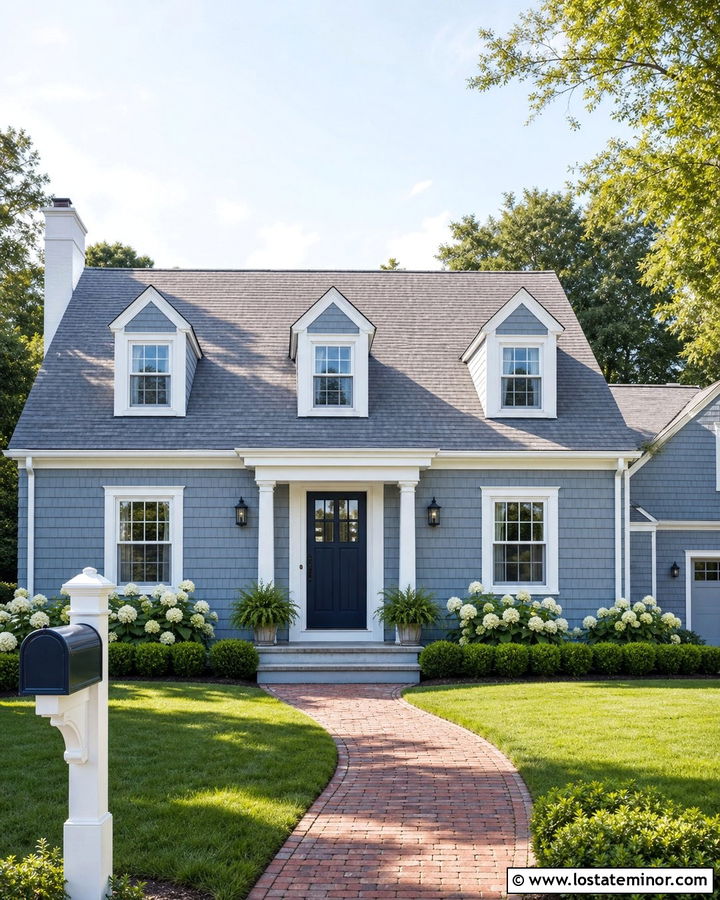 Slate Blue House With White Mailbox - 30 Slate Blue House Design With Mailbox Ideas