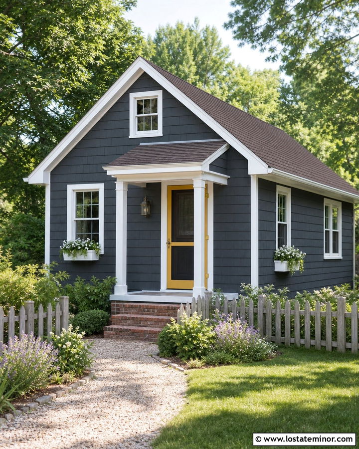 Slate Blue House With Yellow Screen Door - 30 Slate Blue House Design With Screen Door Ideas