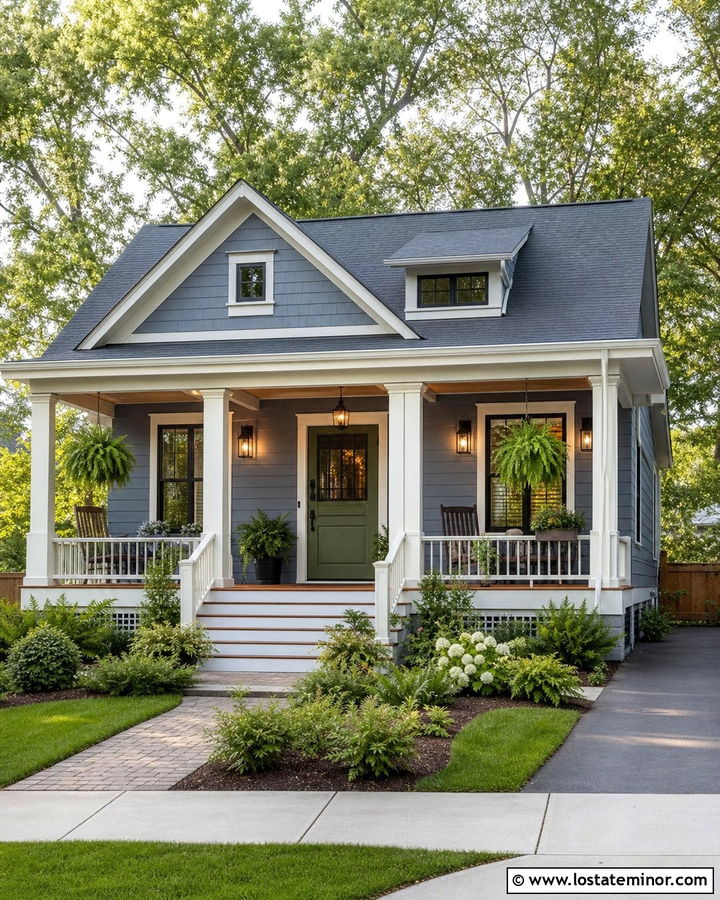 Slate Blue Porch House With Green Dutch Door - 30 Slate Blue House Design With Dutch Door Ideas