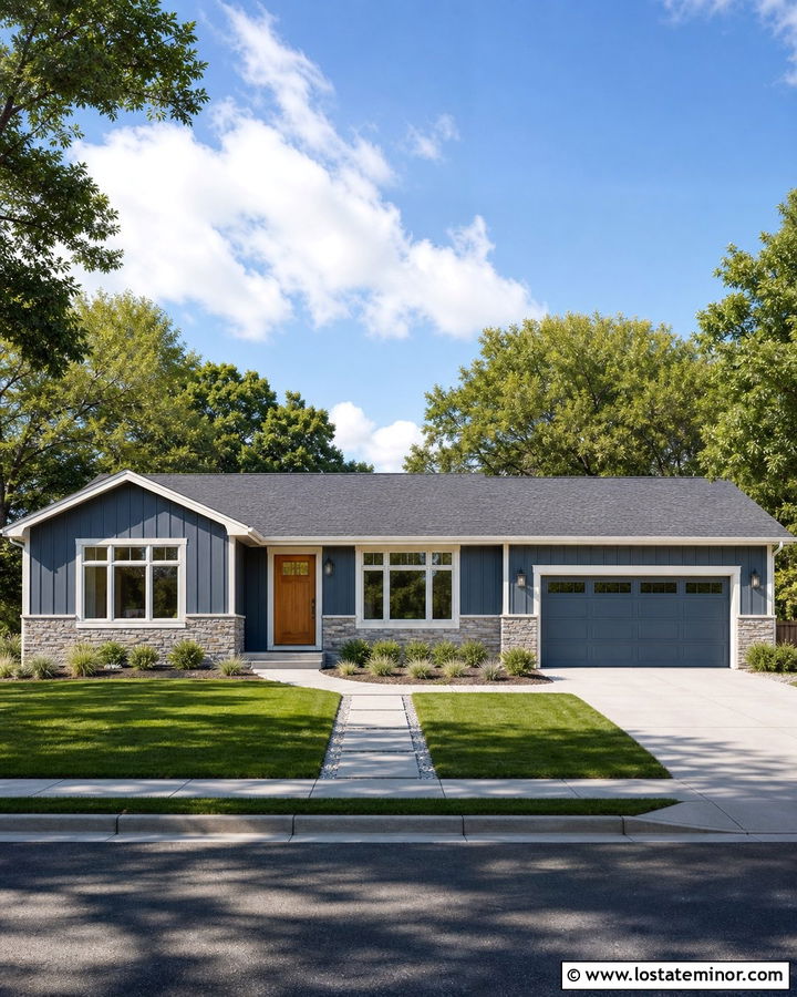 Slate Blue Ranch Board And Batten - 30 Slate Blue House Design With Board and Batten Ideas